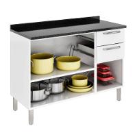 Balcão Tarsila Com Tampo 3 Portas 2 Gavetas Ig3g2-120 Itatiaia Branco - 3