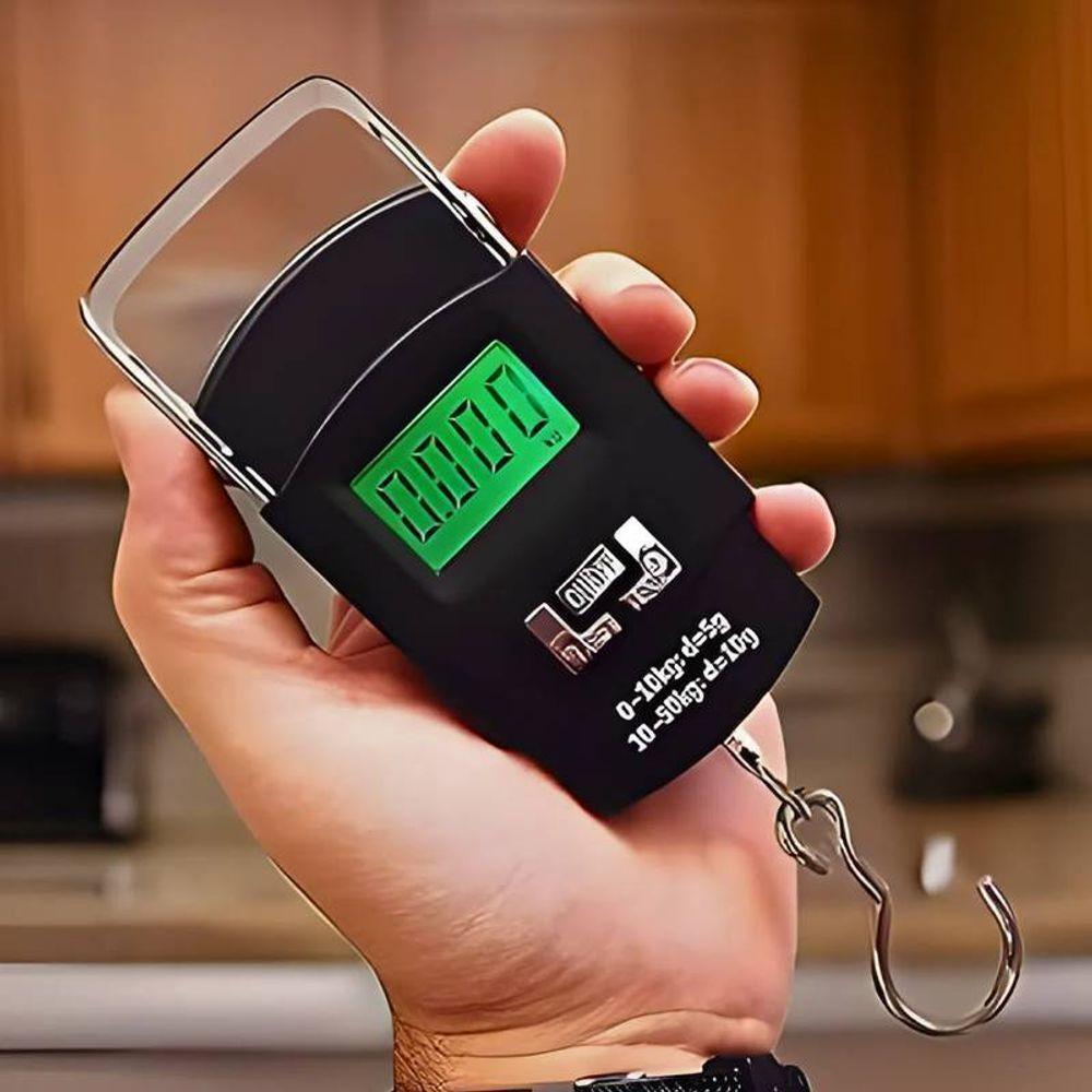 Balança Portátil Preta De Mão Display Digital Até 50 Kilos - 2