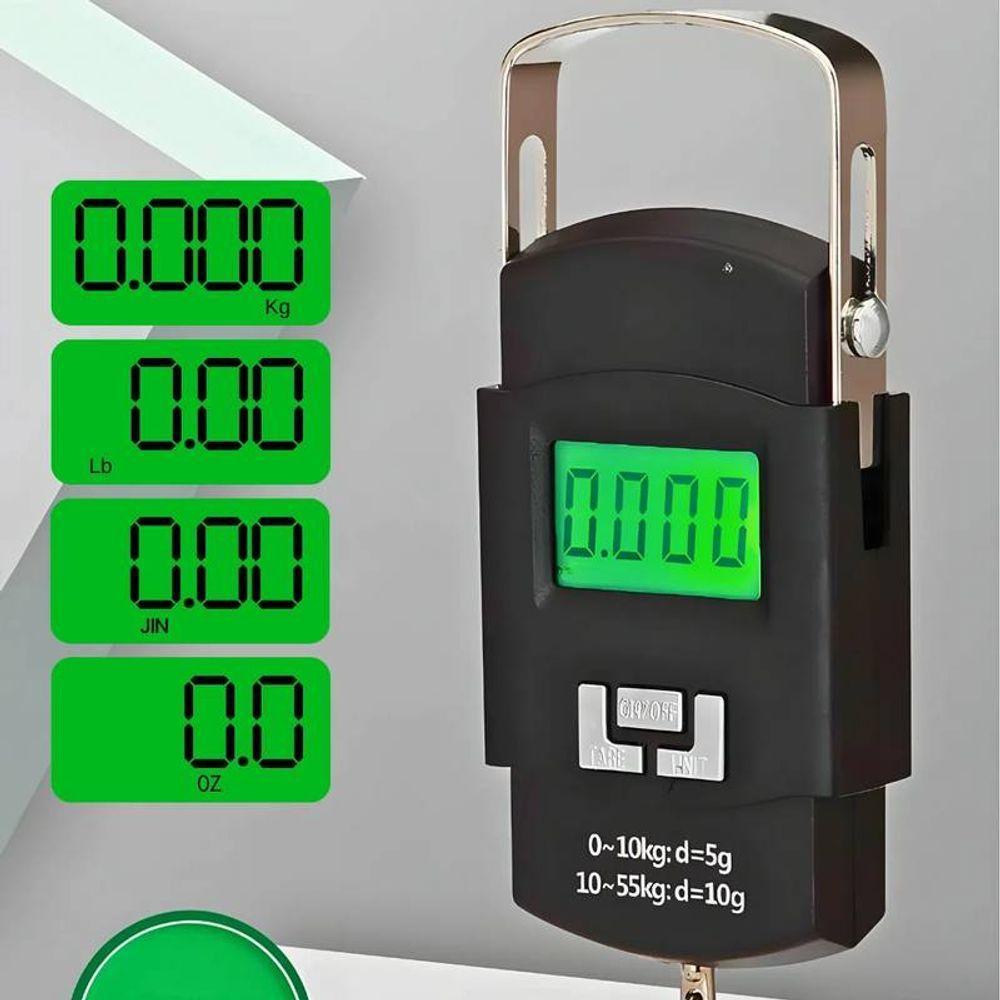 Balança Portátil Preta De Mão Display Digital Até 50 Kilos - 3