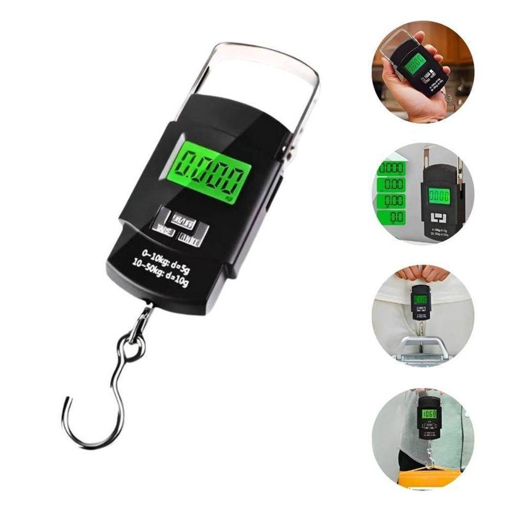 Balança Portátil Preta De Mão Display Digital Até 50 Kilos - 5