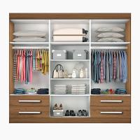 Guarda Roupa Casal Galaxy Freijó 6 Portas 4 Gavetas 2 Espelhos Minastex - 3