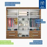 Guarda Roupa Casal Galaxy Freijó 6 Portas 4 Gavetas 2 Espelhos Minastex - 7