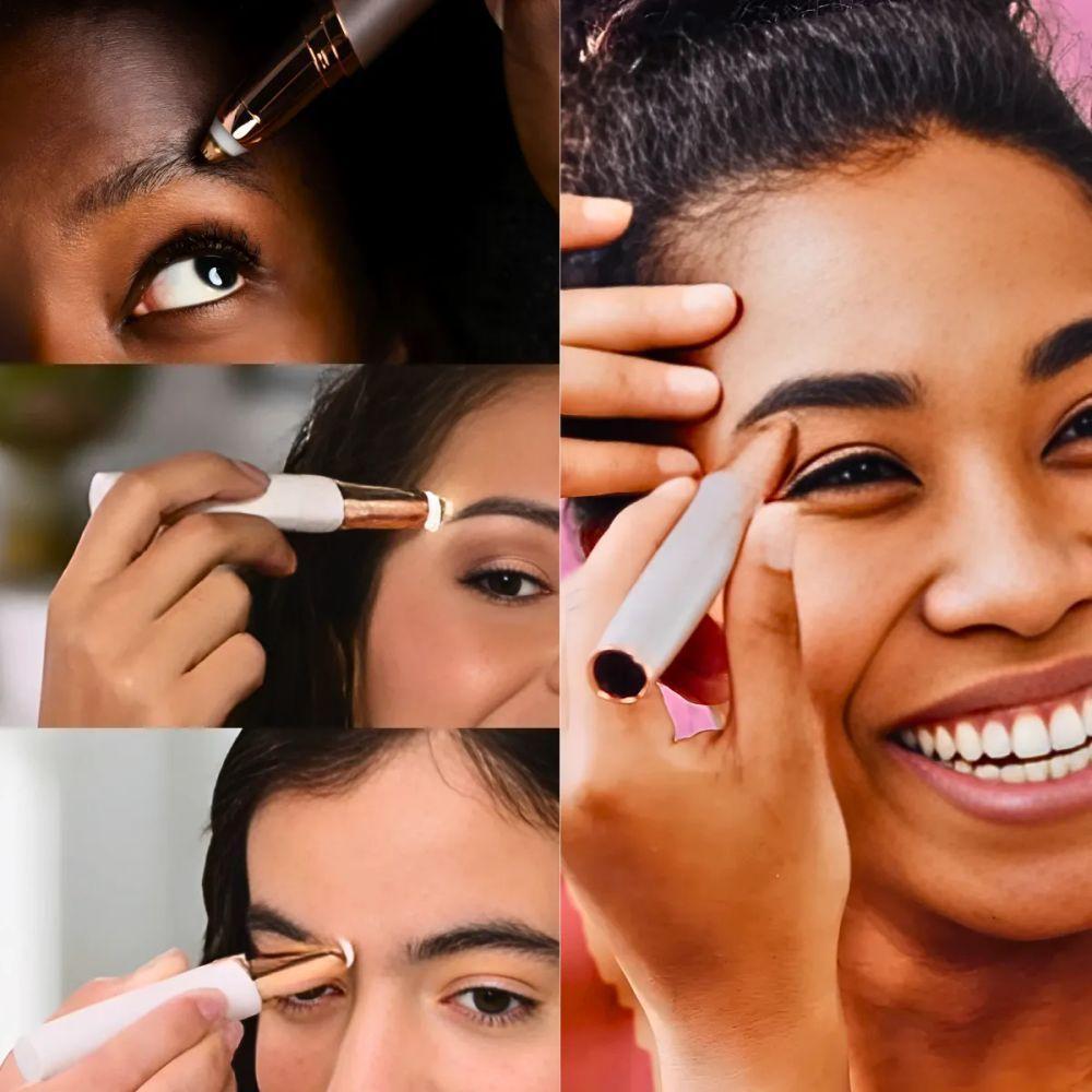 Caneta Depiladora Branca Recarregável Para Sobrancelhas Usb - 4