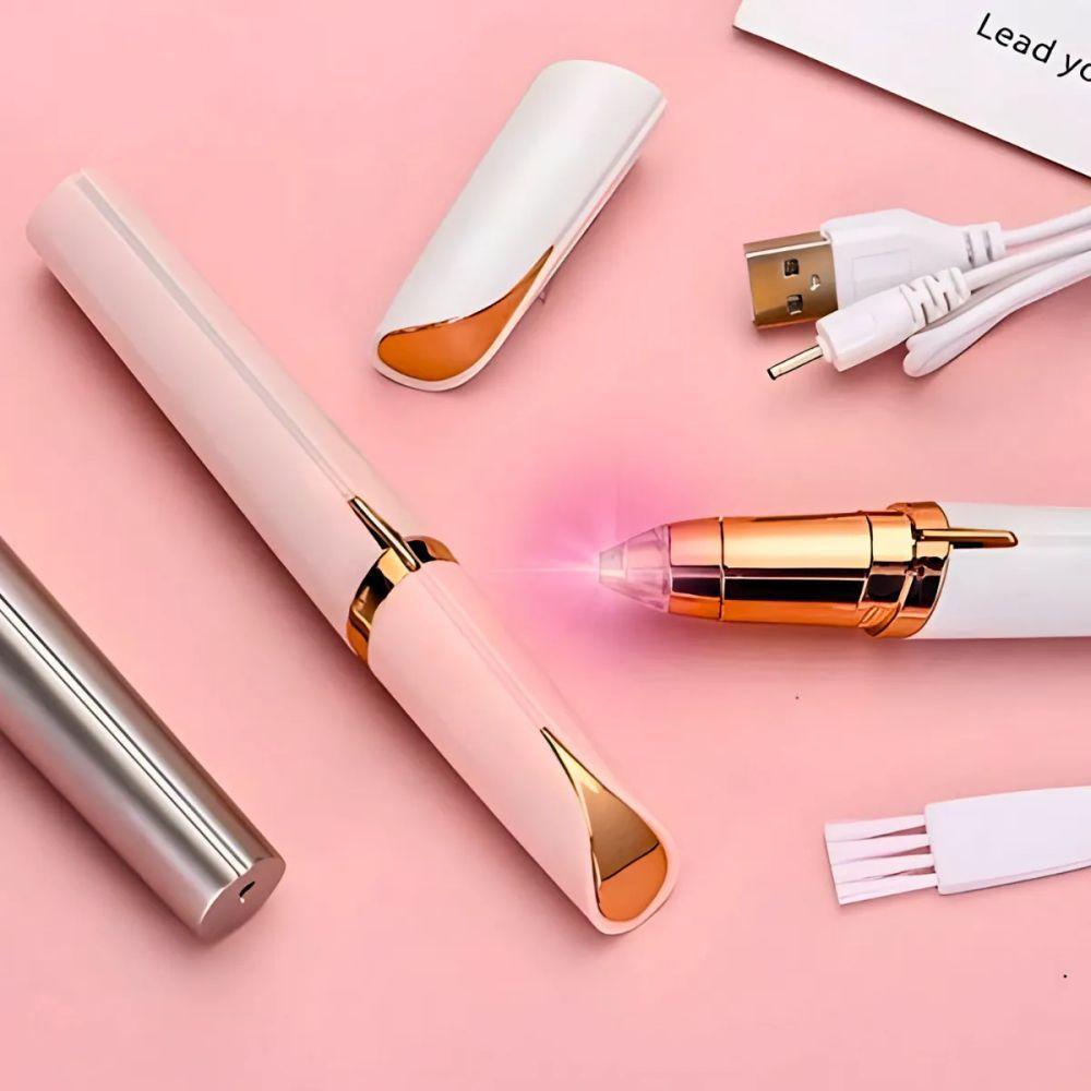 Caneta Depiladora Branca Recarregável Para Sobrancelhas Usb - 5