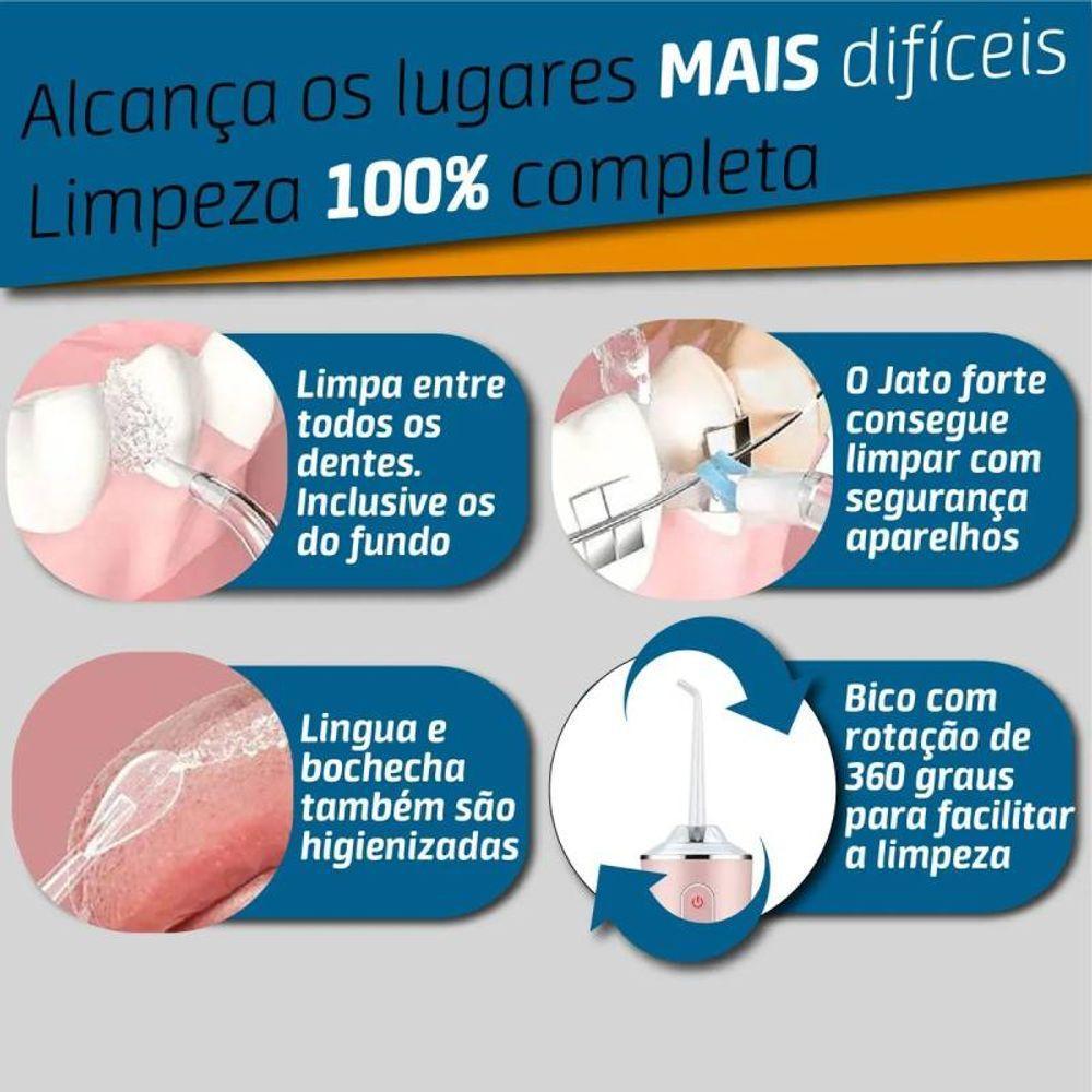 Irrigador Bucal Oral Branco Recarregável Elétrico Water Pick - 3