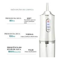 Irrigador Bucal Oral Branco Recarregável Elétrico Water Pick
