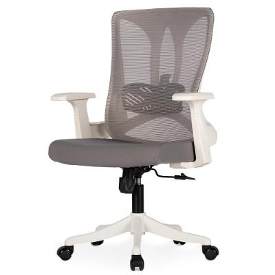 Cadeira Escritório Giratória Nr-17 Diretor Blm768d Blume Branco Tela Mesh Cinza Base Rodizio Nylon