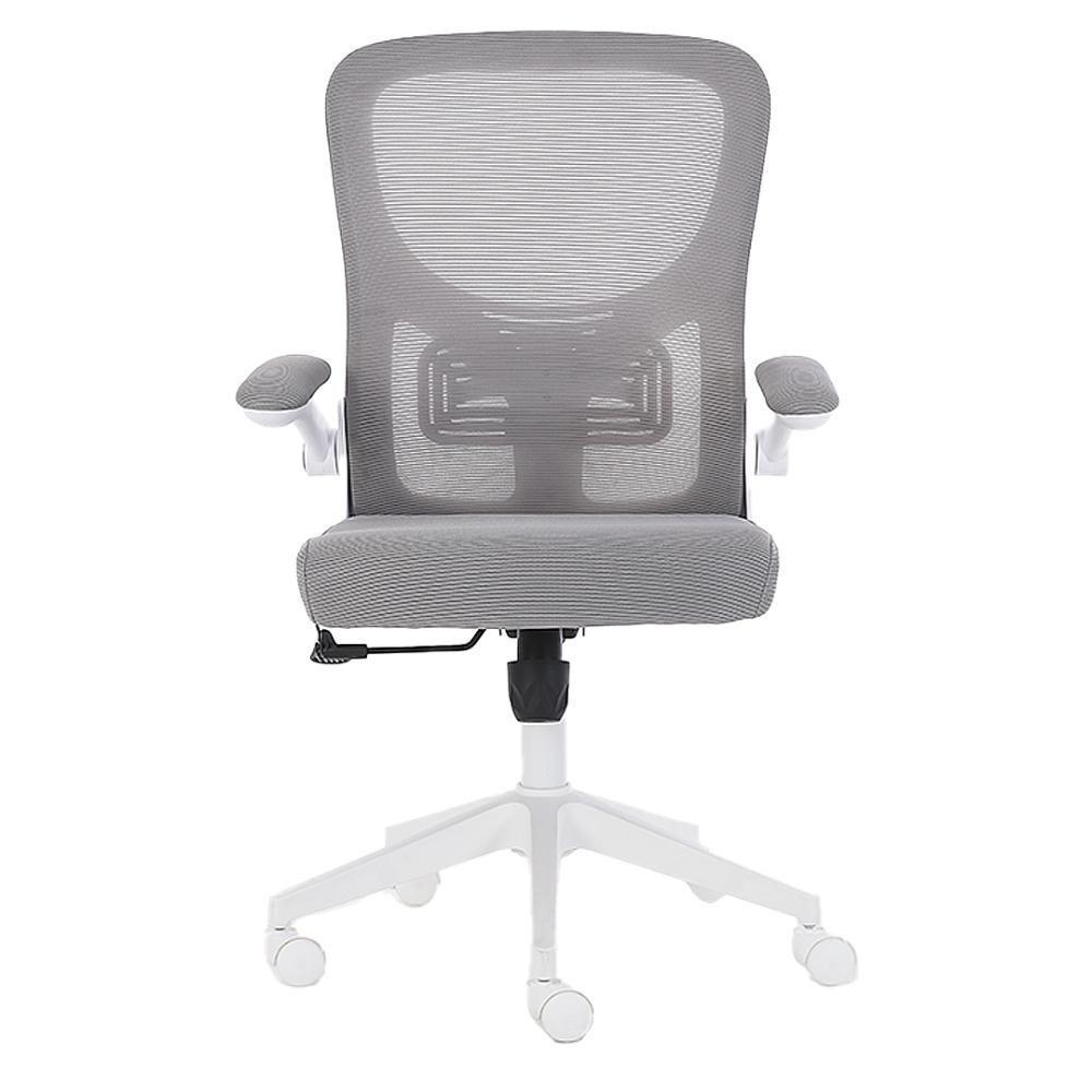 Cadeira Escritório Giratória Diretor Anm207d Anima Tela Em Poliéster Cinza Base Rodízio Nylon Branco - 3