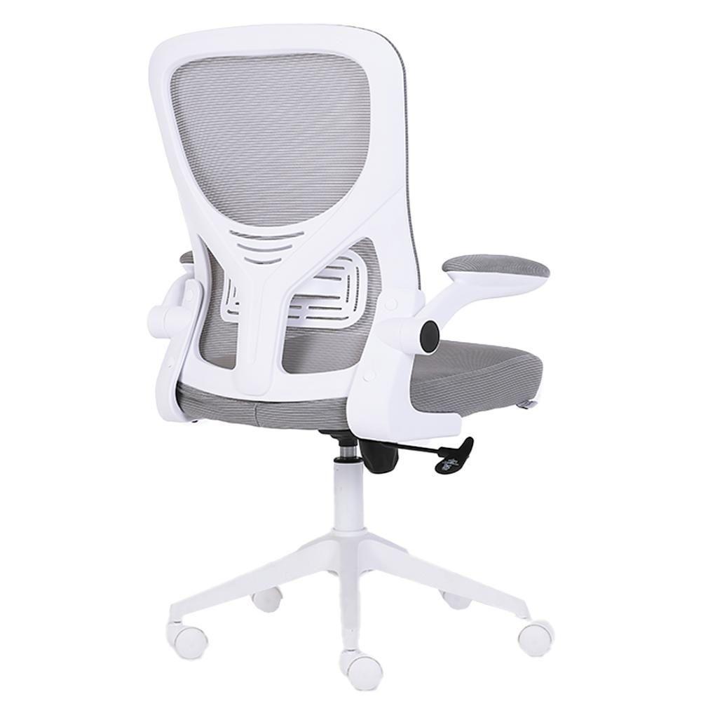 Cadeira Escritório Giratória Diretor Anm207d Anima Tela Em Poliéster Cinza Base Rodízio Nylon Branco - 5