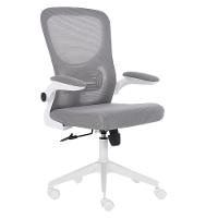 Cadeira Escritório Giratória Diretor Anm207d Anima Tela Em Poliéster Cinza Base Rodízio Nylon Branco - 2