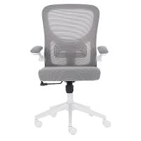 Cadeira Escritório Giratória Diretor Anm207d Anima Tela Em Poliéster Cinza Base Rodízio Nylon Branco - 3