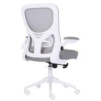 Cadeira Escritório Giratória Diretor Anm207d Anima Tela Em Poliéster Cinza Base Rodízio Nylon Branco - 5