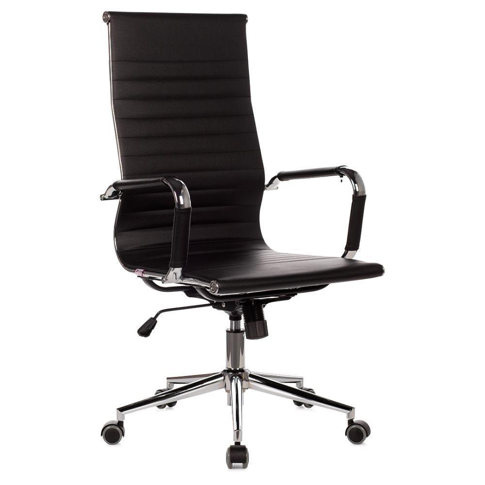 Cadeira Escritório Giratória Alta Presidente Esteirinha Anm03p Anima Pu Preto Base Rodízio Cromado - 3