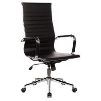 Cadeira Escritório Giratória Alta Presidente Esteirinha Anm03p Anima Pu Preto Base Rodízio Cromado - 3