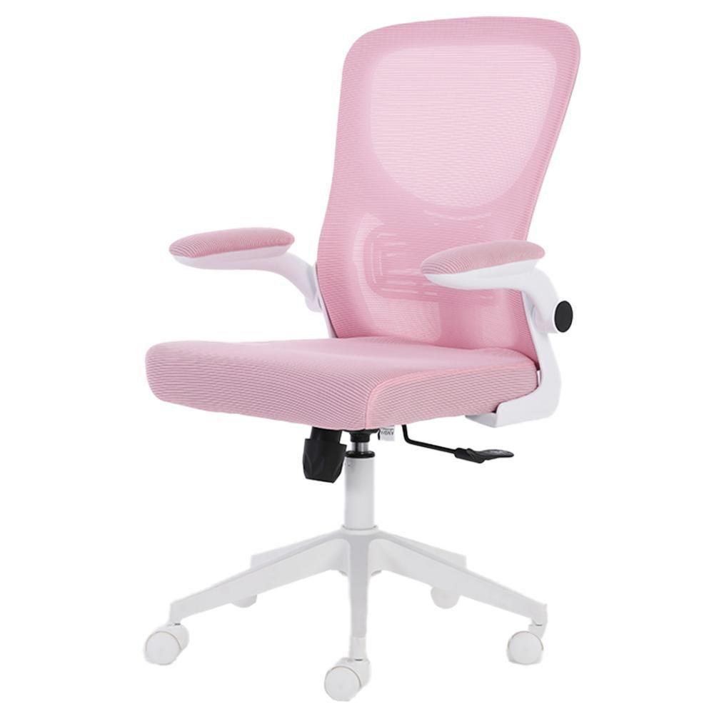 Cadeira Escritório Giratória Diretor Anm207d Anima Tela Em Poliéster Rosa Base Rodízio Nylon Branco - 1