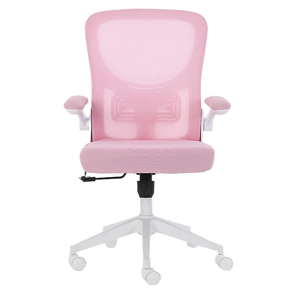 Cadeira Escritório Giratória Diretor Anm207d Anima Tela Em Poliéster Rosa Base Rodízio Nylon Branco - 2