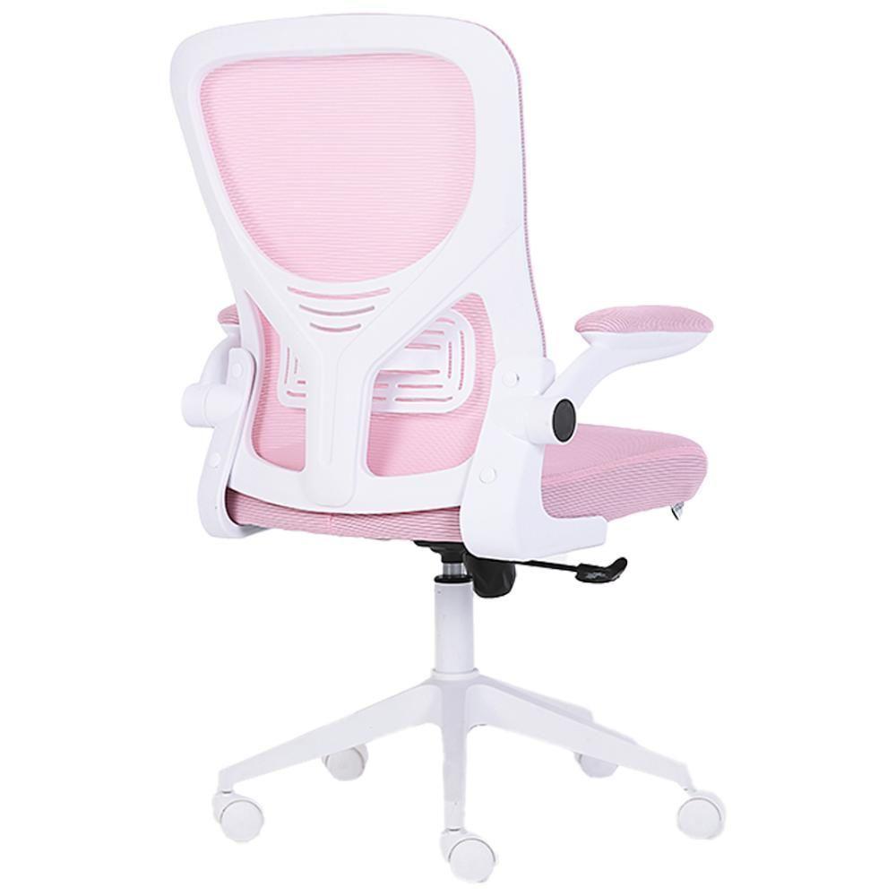 Cadeira Escritório Giratória Diretor Anm207d Anima Tela Em Poliéster Rosa Base Rodízio Nylon Branco - 6