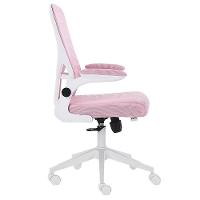 Cadeira Escritório Giratória Diretor Anm207d Anima Tela Em Poliéster Rosa Base Rodízio Nylon Branco