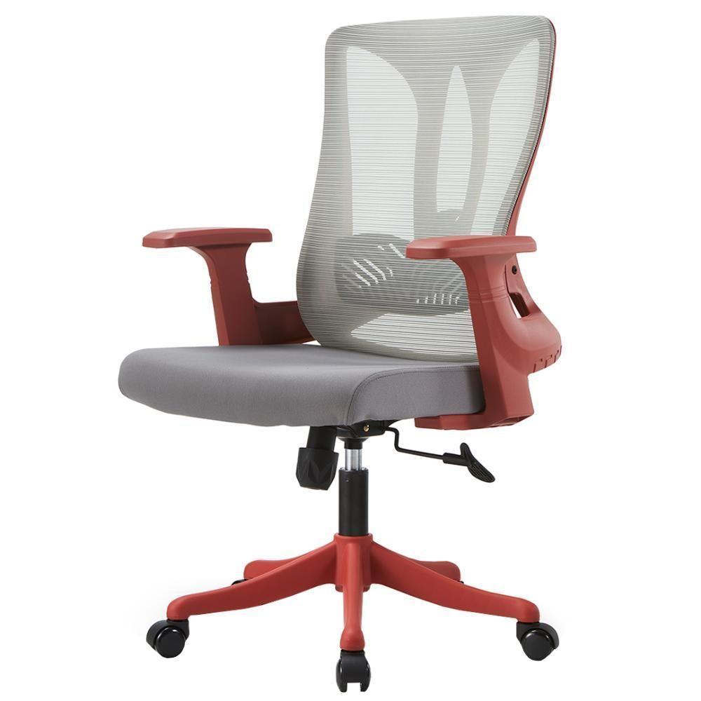 Cadeira Escritório Nr-17 Giratória Diretor Blm768d Blume Vermelha Tela Mesh Cinza Base Rodizio Nylon - 1