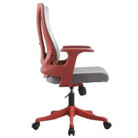 Cadeira Escritório Nr-17 Giratória Diretor Blm768d Blume Vermelha Tela Mesh Cinza Base Rodizio Nylon - 5