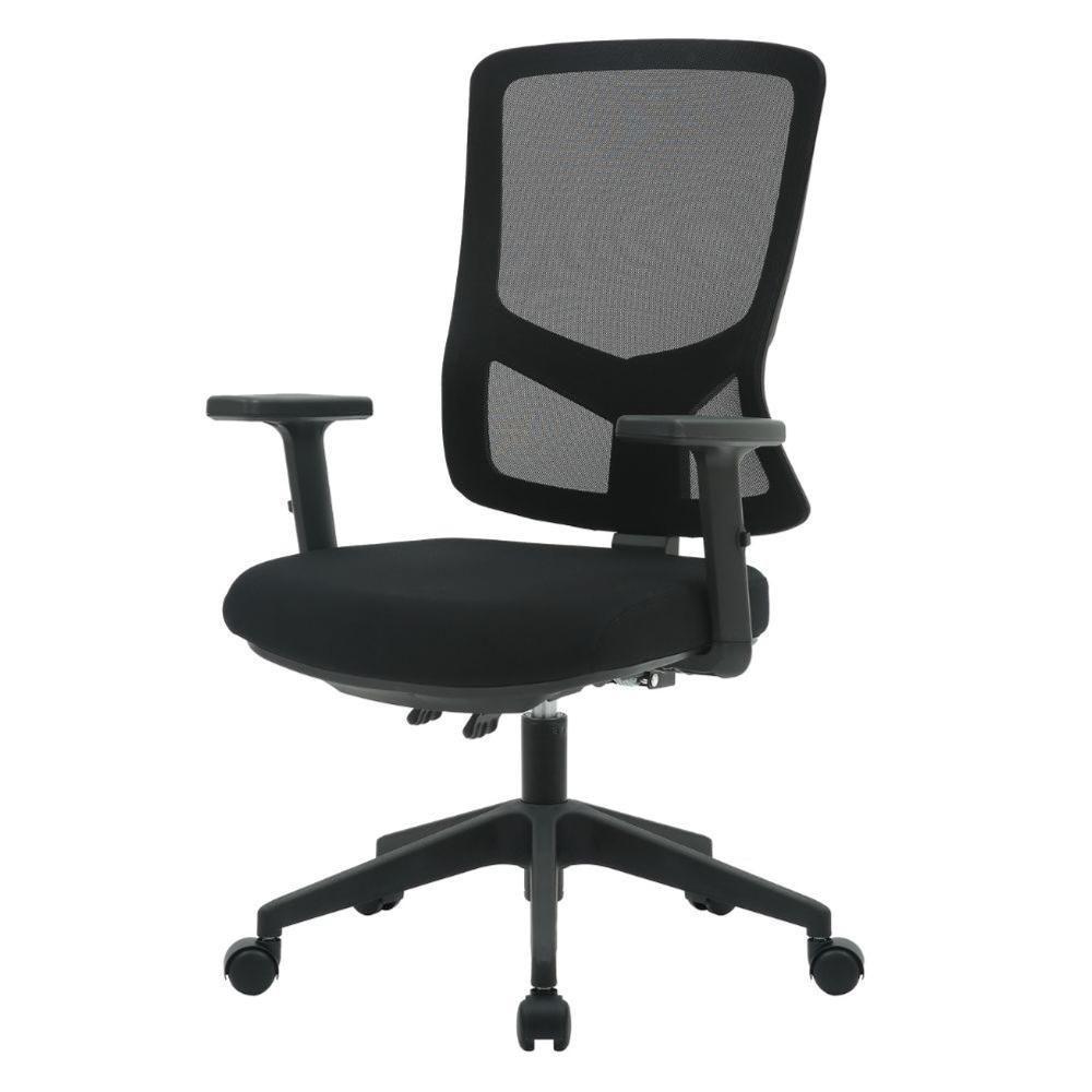 Cadeira Escritório Nr-17 Londres Diretor C/ Braços Fratini Encosto Tela Mesh Preta Base Rodízio - 1