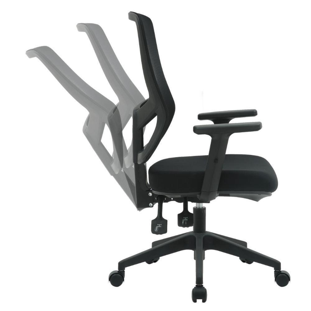 Cadeira Escritório Nr-17 Londres Diretor C/ Braços Fratini Encosto Tela Mesh Preta Base Rodízio - 4