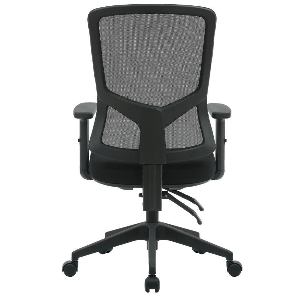 Cadeira Escritório Nr-17 Londres Diretor C/ Braços Fratini Encosto Tela Mesh Preta Base Rodízio - 5