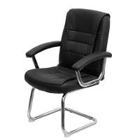 Cadeira Escritório Locutor Osler Or Design Poliuretano Preto Base Fixa Cromada - 1