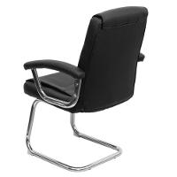 Cadeira Escritório Locutor Osler Or Design Poliuretano Preto Base Fixa Cromada - 3