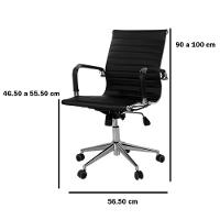 Cadeira Escritório Giratória Baixa Diretor Anm04d Anima Esteirinha Pu Preto Base Rodízio Dourada - 5