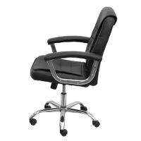 Cadeira Escritório Giratória Osler Diretor Or Design Poliuretano Preto Base Rodízio Cromado - 2