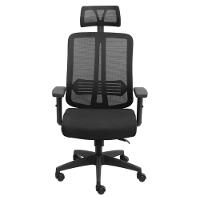 Cadeira Escritório Giratória Kioto Presidente Or Design Encosto Tela Mesh Preta Base Rodízio - 2