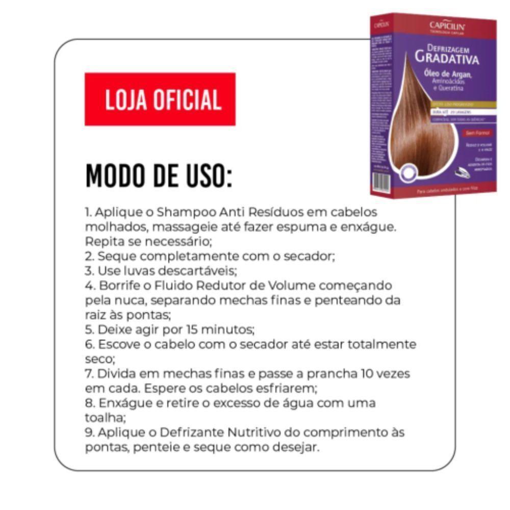Kit Defrizante Gradativa Capicilin óleo De Argan 190ml - 3