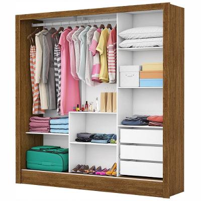 Guarda Roupa Guarda-roupa Dubai 3 Portas Correr 3 Gavetas Freijó-off White