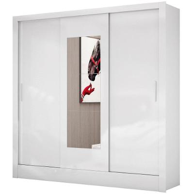 Guarda Roupa Portas de Correr Dubai 3 Portas 3 Gavetas Branco