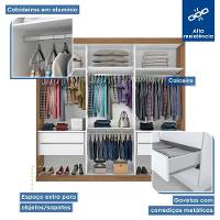 Guarda Roupa Casal Evidence Freijó 3 Portas De Correr E 3 Espelhos Minastex - 6