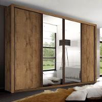 Guarda Roupa Casal Firenze Freijó Com 6 Espelhos 4 Portas Minastex - 2