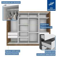 Guarda Roupa Casal Firenze Freijó Com 6 Espelhos 4 Portas Minastex - 3