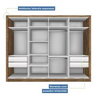 Guarda Roupa Casal Firenze Freijó Com 6 Espelhos 4 Portas Minastex - 8