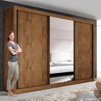 Guarda Roupa Casal Freijó Com 3 Espelho 3 Portas Minastex - 7