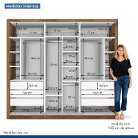 Guarda Roupa Casal Freijó Com 3 Espelho 3 Portas Minastex - 8