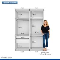 Guarda Roupa Solteiro Kiara Branco 2 Portas De Correr Minastex