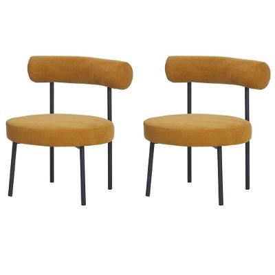Kit 2 Poltronas Moma Fratini Assento E Encosto Revestidos Em Tecido Damasco Aço Preto