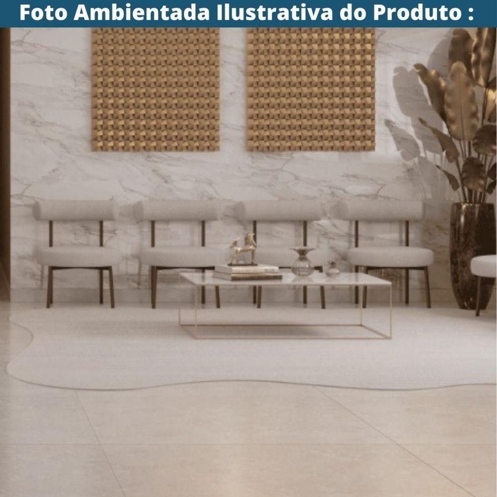 Kit 2 Poltronas Moma Fratini Assento E Encosto Revestidos Em Linho Rústico Claro Aço Champagne - 6