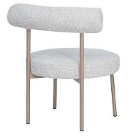 Kit 2 Poltronas Moma Fratini Assento E Encosto Revestidos Em Linho Rústico Claro Aço Champagne - 5