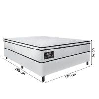 Cama Box Casal Gazin Colchão Molas Ensacadas 138x188x62cm Maximus Branco - 3