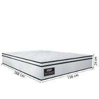 Cama Box Casal Gazin Colchão Molas Ensacadas 138x188x62cm Maximus Branco