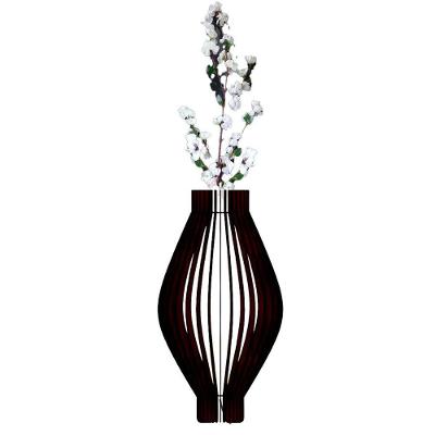 Vaso De Chão Decorativo Grande Magnólia Mdf Preto