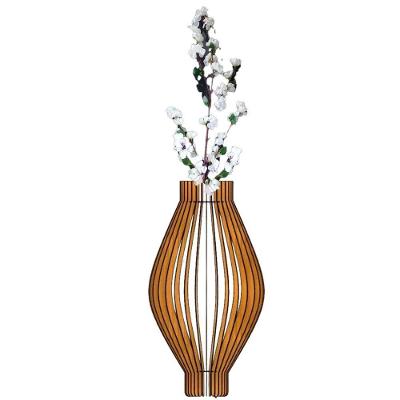 Vaso De Chão Decorativo Grande Magnólia Mdf MDF Cru