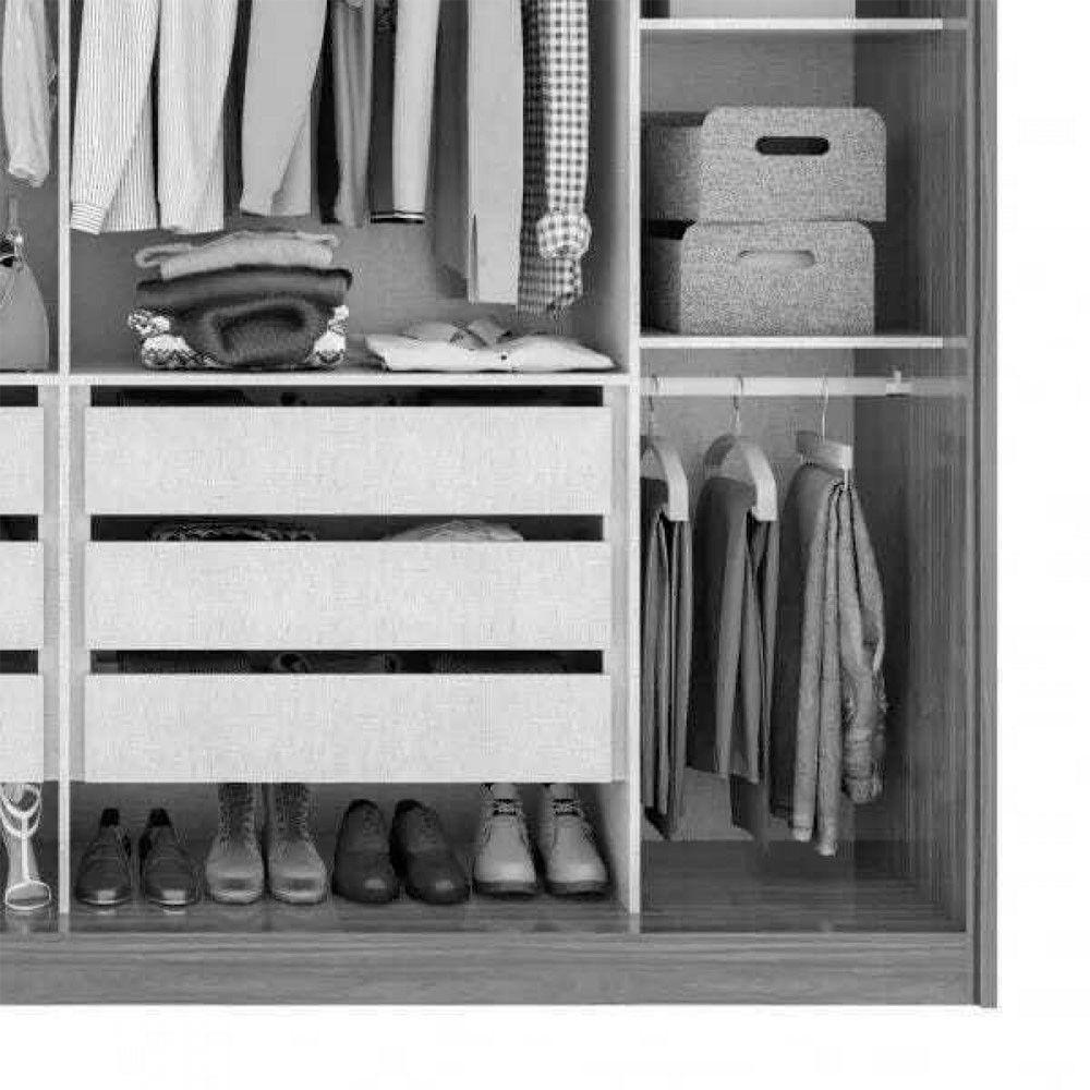Guarda Roupa Casal Toronto Plus Branco Com Espelho 2 Portas E 6 Gavetas Lopas - 7